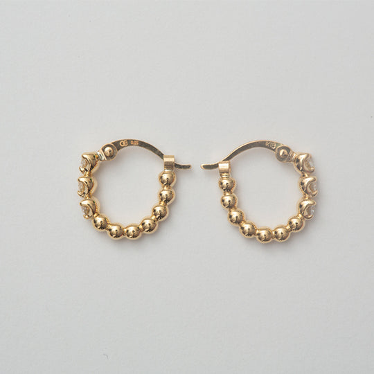 Three Dots Diamond Hoop pierce(Silver)/スリードットダイヤフープピアス(シルバー)