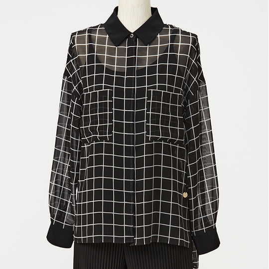 Sheer Chiffon Shirts/Inspired by ポリゴンウェイヴ