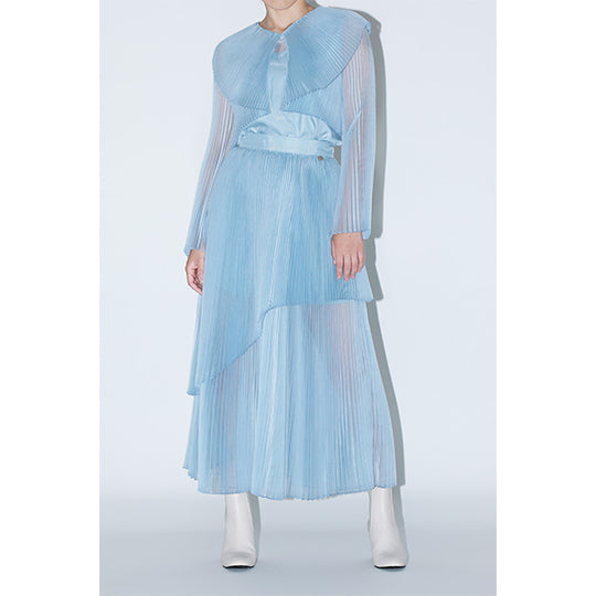 Sheer Pleats Blouse Inspired by Moon / Blue