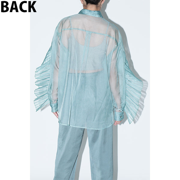 Sheer Pleats Shirts Inspired by Moon / Charcoal