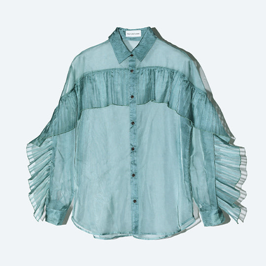 Sheer Pleats Shirts Inspired by Moon / Charcoal