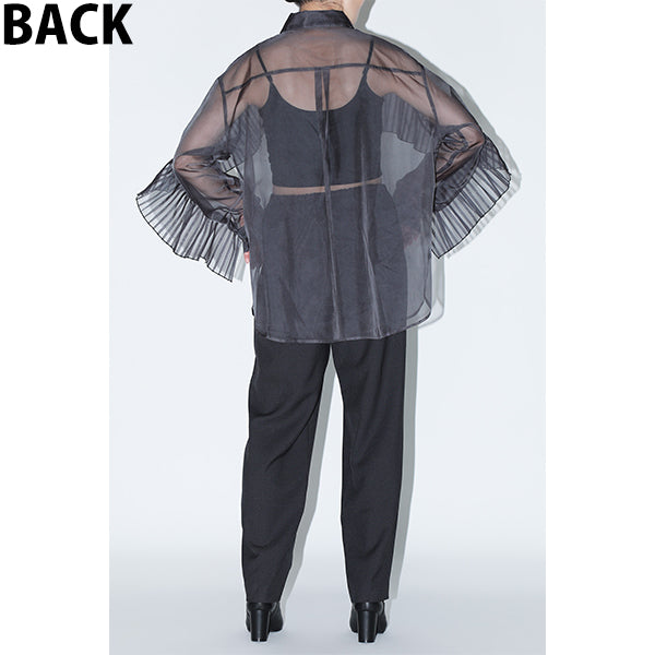 Sheer Pleats Shirts Inspired by Moon / Charcoal