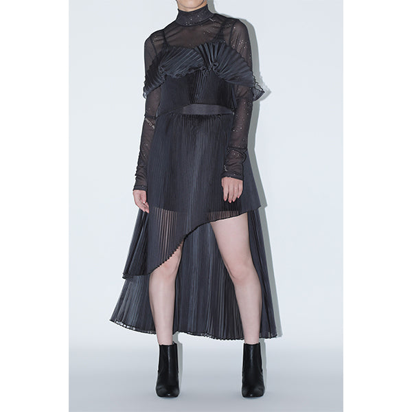 Sheer Print Tops Inspired by Moon / Charcoal