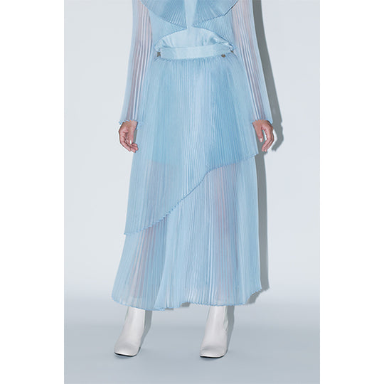 Sheer Pleats 2way Skirt Inspired by Moon / Charcoal