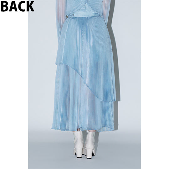 Sheer Pleats 2way Skirt Inspired by Moon / Charcoal