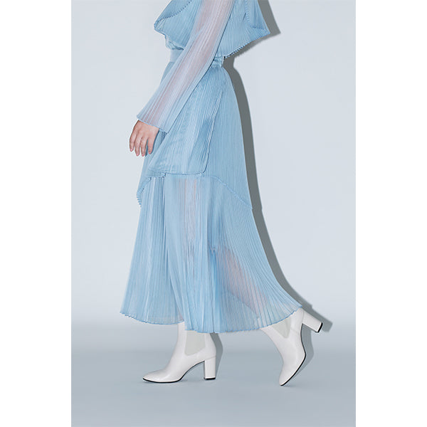 Sheer Pleats 2way Skirt Inspired by Moon / Charcoal