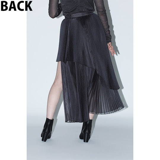 Sheer Pleats 2way Skirt Inspired by Moon / Charcoal