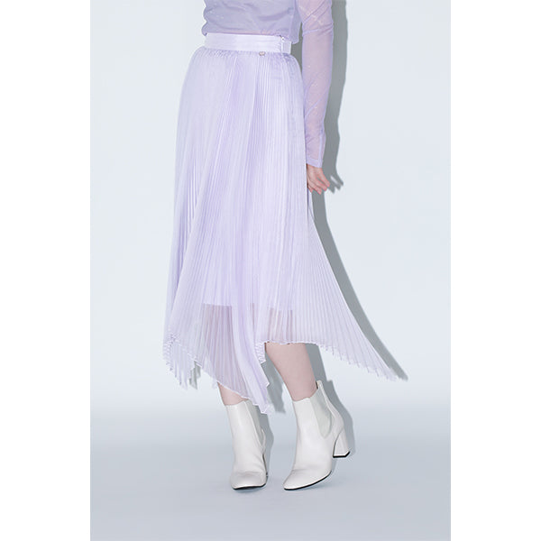 Sheer Pleats Arch Cut Skirt Inspired by Moon / Lavender