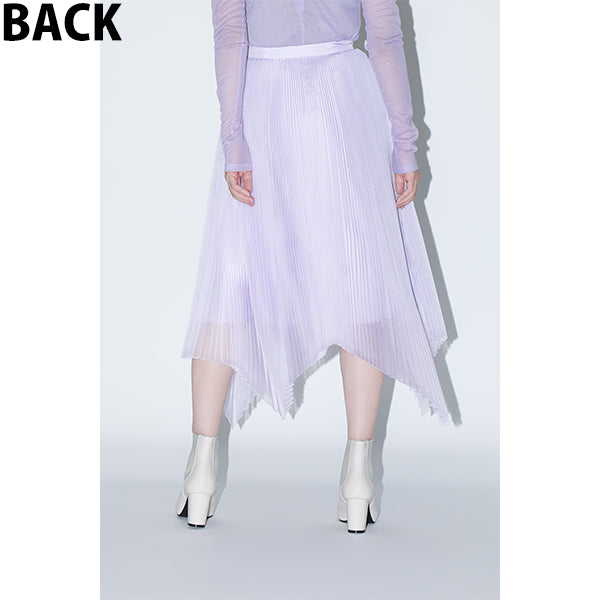 Sheer Pleats Arch Cut Skirt Inspired by Moon / Lavender