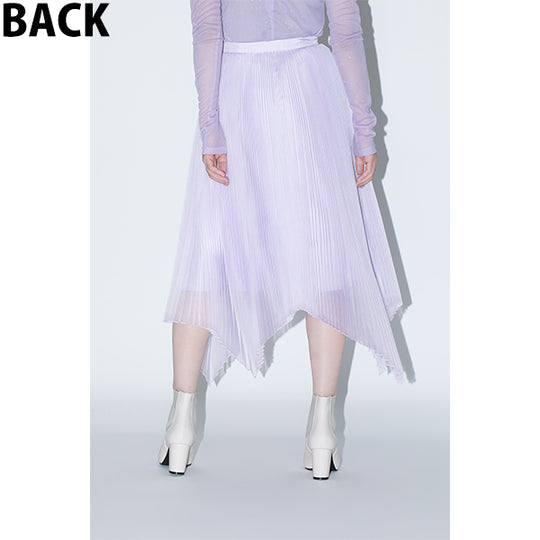 Sheer Pleats Arch Cut Skirt Inspired by Moon / Lavender