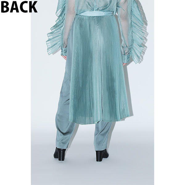 Sheer Pleats Wrap Skirt Inspired by Moon / Green