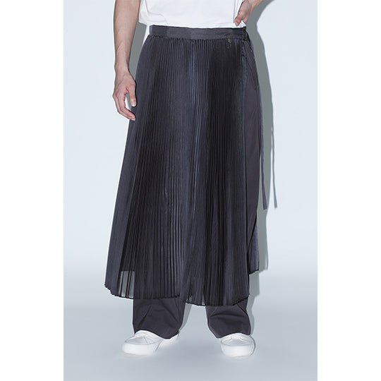 Sheer Pleats Wrap Skirt Inspired by Moon / Charcoal
