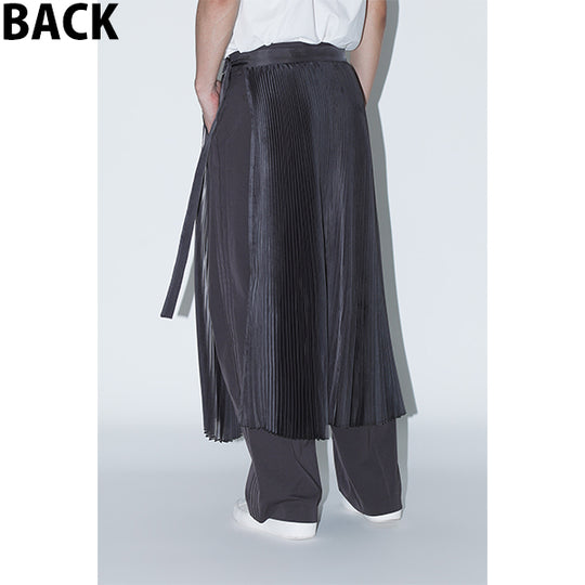 Sheer Pleats Wrap Skirt Inspired by Moon / Charcoal