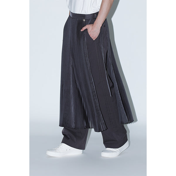 Sheer Pleats Wrap Skirt Inspired by Moon / Charcoal