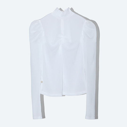 Sheer Gathered Top /White