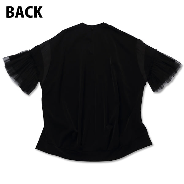 LAYERED SLEEVE BLOUSE/BLACK