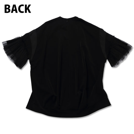 LAYERED SLEEVE BLOUSE/BLACK