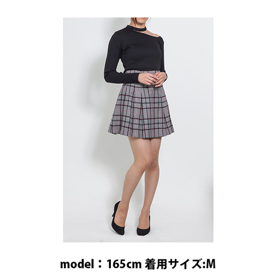 CHECK HIGH WAIST MINI SKIRT