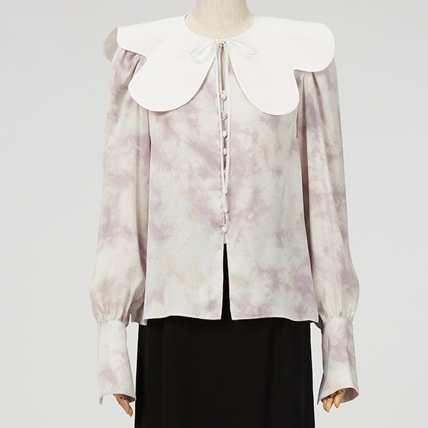 Attached Collar Blouse /  Inspired by Flow / Pink
