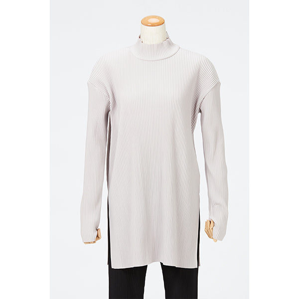 Side Slit Pleats Tops / Black
