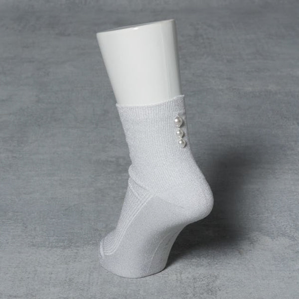 ONE POINT SOCKS-PEARL/White