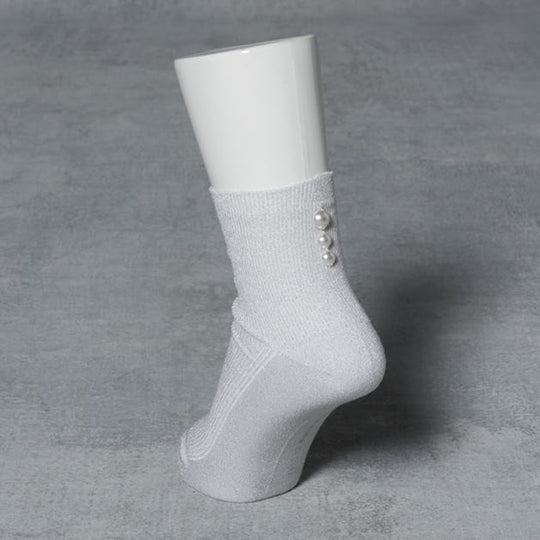 ONE POINT SOCKS-PEARL/White