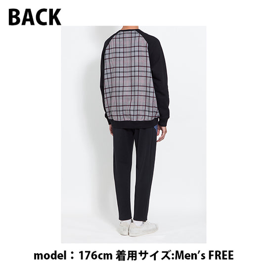 CHECK COMBINATION SWEAT PULLOVER