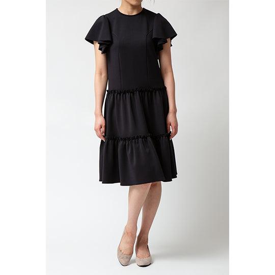 Stretch Flare Sleeve One-piece