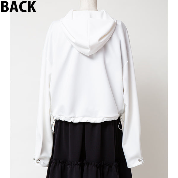 Smooth Stretch Short Hoodie/Black