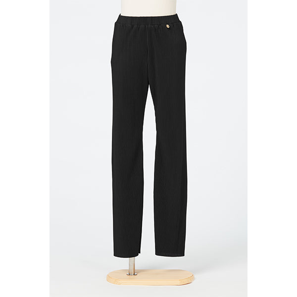 Pleats Pants (Lady's Straight) / Black