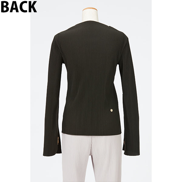 Flare Sleeve Pleats Tops / Dusty Pink