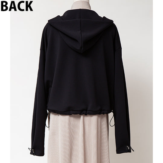 Smooth Stretch Short Hoodie/Black