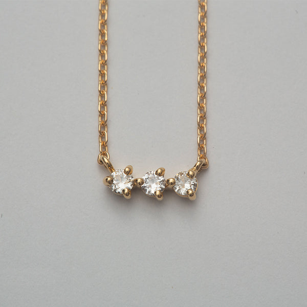Three Dots Diamond Necklace(Silver)/スリードットダイヤネックレス(シルバー)