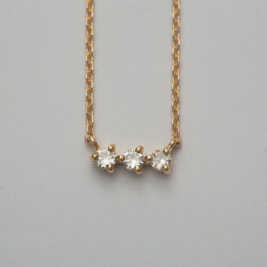Three Dots Diamond Necklace(Silver)/スリードットダイヤネックレス(シルバー)