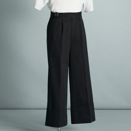 BELTED WIDE PANTS