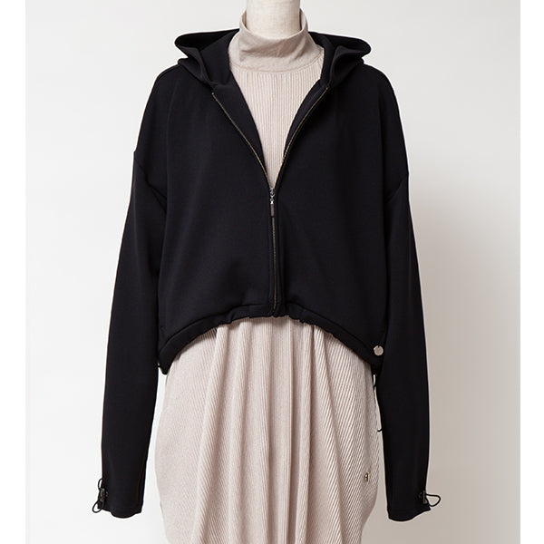 Smooth Stretch Short Hoodie/Black