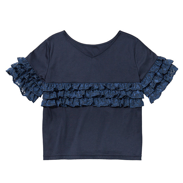 2WAY FRILL TOPS/NAVY