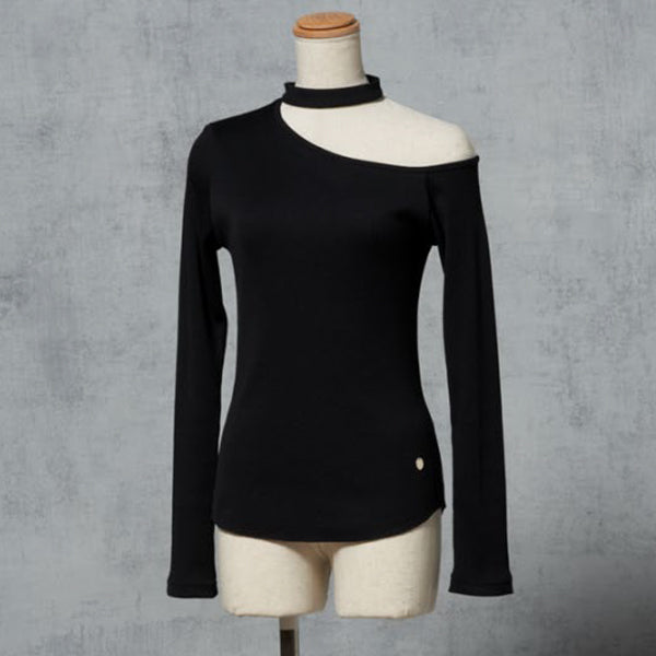 ASYMMETRY NECK RIB TOPS