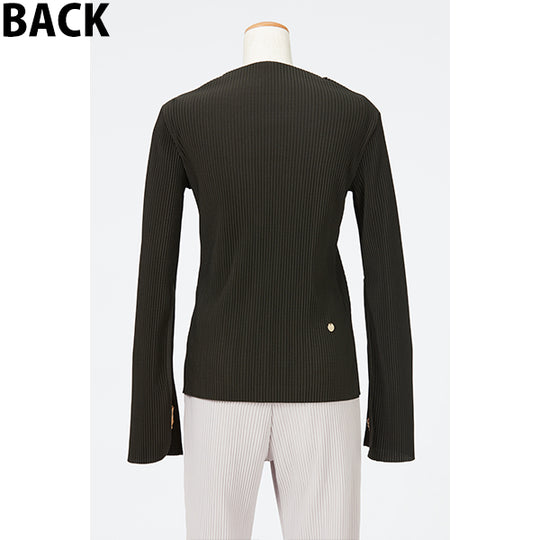Flare Sleeve Pleats Tops / Khaki