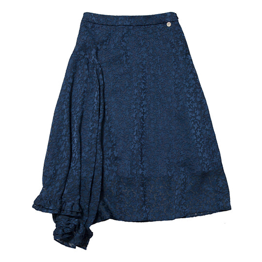ASYMMETRY SKIRT/NAVY