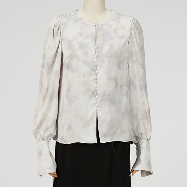 Attached Collar Blouse /  Inspired by Flow / Gray