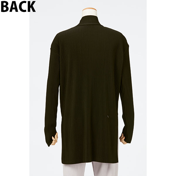 Side Slit Pleats Tops / Khaki