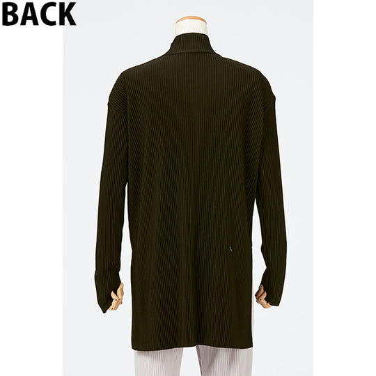 Side Slit Pleats Tops / Khaki