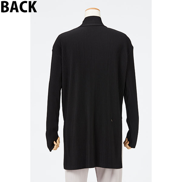 Side Slit Pleats Tops / Black