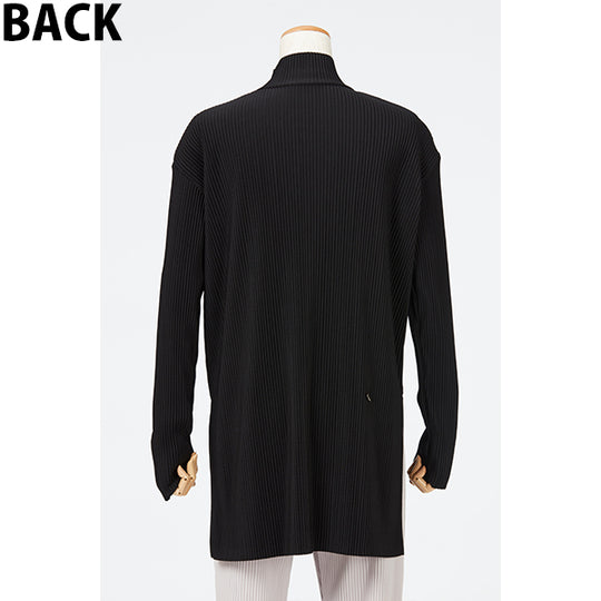 Side Slit Pleats Tops / Black
