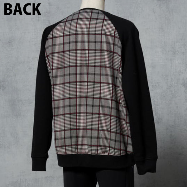 CHECK COMBINATION SWEAT PULLOVER