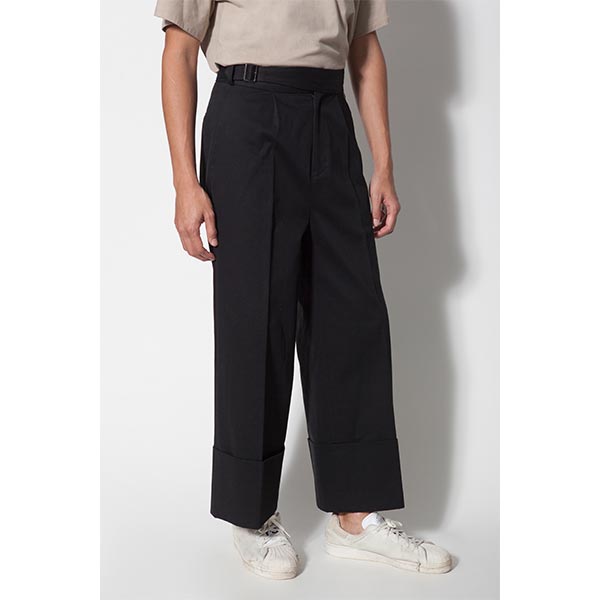 BELTED WIDE PANTS