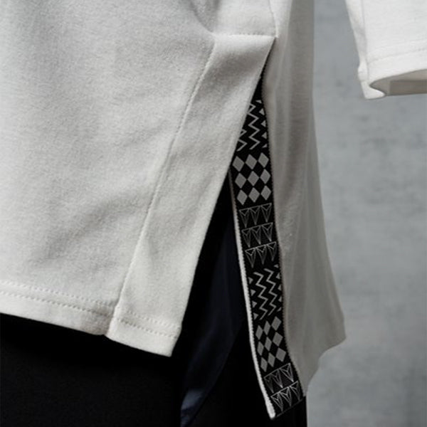 SIDE PRINT TAPE TEE/White