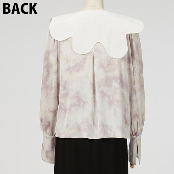 Attached Collar Blouse /  Inspired by Flow / Pink