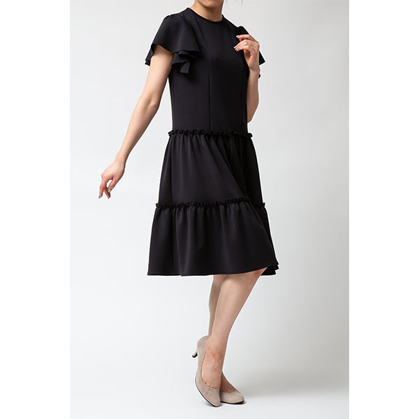 Stretch Flare Sleeve One-piece
